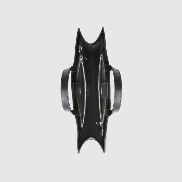 Gucci Tote Bag Shoulder Black Gray Silver Tiger Print Stripe Canvas Leather - Picture 6 of 7